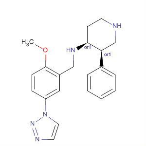 632351-58-7  4-Piperidinamine,N-[[2-methoxy-5-(1H-1,2,3-triazol-1-yl)phenyl]methyl]-3-phenyl-,(3R,4S)-rel-