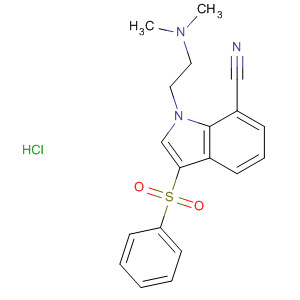 633291-82-4  1H-Indole-7-carbonitrile, 1-[2-(dimethylamino)ethyl]-3-(phenylsulfonyl)-,monohydrochloride