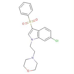 633292-42-9  1H-Indole, 6-chloro-1-[2-(4-morpholinyl)ethyl]-3-(phenylsulfonyl)-