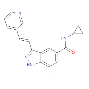 633323-93-0  1H-Indazole-5-carboxamide,N-cyclopropyl-7-fluoro-3-[(1E)-2-(3-pyridinyl)ethenyl]-