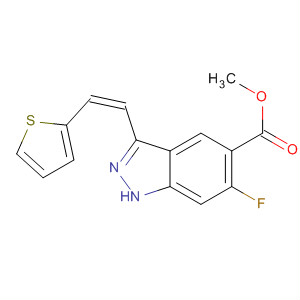 633323-97-4  1H-Indazole-5-carboxylic acid, 6-fluoro-3-[(1Z)-2-(2-thienyl)ethenyl]-,methyl ester
