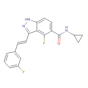 633324-25-1  1H-Indazole-5-carboxamide,N-cyclopropyl-4-fluoro-3-[(1E)-2-(3-fluorophenyl)ethenyl]-