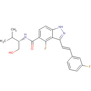 633324-28-4  1H-Indazole-5-carboxamide,4-fluoro-3-[(1E)-2-(3-fluorophenyl)ethenyl]-N-[(1S)-1-(hydroxymethyl)-2-methylpropyl]-