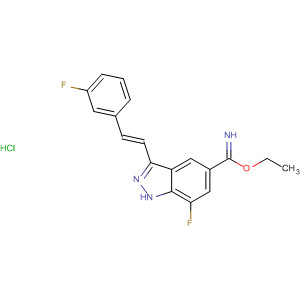 633325-19-6  1H-Indazole-5-carboximidic acid,7-fluoro-3-[(1E)-2-(3-fluorophenyl)ethenyl]-, ethyl ester,monohydrochloride