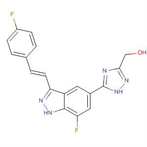 633325-32-3  1H-1,2,4-Triazole-3-methanol,5-[7-fluoro-3-[(1E)-2-(4-fluorophenyl)ethenyl]-1H-indazol-5-yl]-