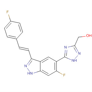 633326-09-7  1H-1,2,4-Triazole-3-methanol,5-[6-fluoro-3-[(1E)-2-(4-fluorophenyl)ethenyl]-1H-indazol-5-yl]-