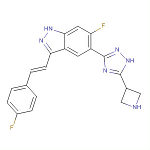 633326-29-1  1H-Indazole,5-[5-(3-azetidinyl)-1H-1,2,4-triazol-3-yl]-6-fluoro-3-[(1E)-2-(4-fluorophenyl)ethenyl]-