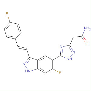 633326-34-8  1H-1,2,4-Triazole-3-acetamide,5-[6-fluoro-3-[(1E)-2-(4-fluorophenyl)ethenyl]-1H-indazol-5-yl]-