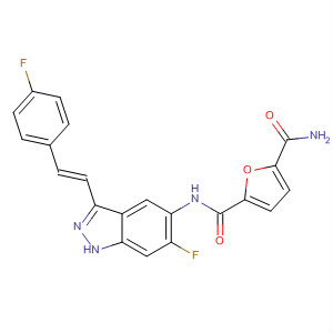 633329-89-2  2,5-Furandicarboxamide,N-[6-fluoro-3-[(1E)-2-(4-fluorophenyl)ethenyl]-1H-indazol-5-yl]-