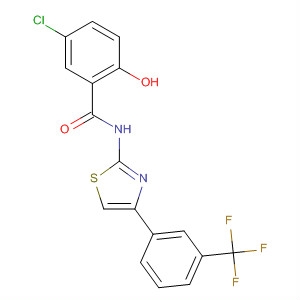 634187-00-1  Benzamide,5-chloro-2-hydroxy-N-[4-[3-(trifluoromethyl)phenyl]-2-thiazolyl]-