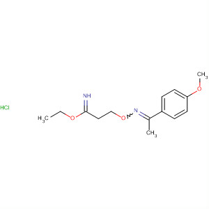 63506-69-4  Propanimidic acid, 3-[[[1-(4-methoxyphenyl)ethylidene]amino]oxy]-,ethyl ester, monohydrochloride