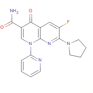 635306-58-0  1,8-Naphthyridine-3-carboxamide,6-fluoro-1,4-dihydro-4-oxo-1-(2-pyridinyl)-7-(1-pyrrolidinyl)- 635306-58-0  1,8-Naphthyridine-3-carboxamide,6-fluoro-1,4-dihydro-4-oxo-1-(2-pyridinyl)-7-(1-pyrrolidinyl)-
