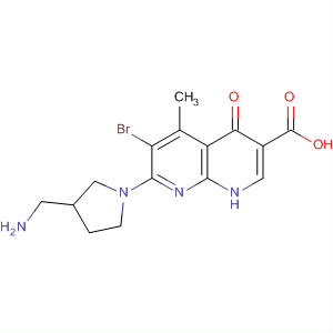 635306-86-4  1,8-Naphthyridine-3-carboxylic acid,7-[3-(aminomethyl)-1-pyrrolidinyl]-6-bromo-1,4-dihydro-5-methyl-4-oxo-