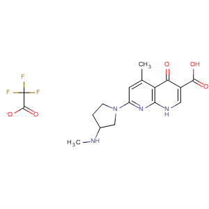 635306-92-2  1,8-Naphthyridine-3-carboxylic acid,1,4-dihydro-5-methyl-7-[3-(methylamino)-1-pyrrolidinyl]-4-oxo-,mono(trifluoroacetate)