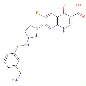 635307-07-2  1,8-Naphthyridine-3-carboxylic acid,7-[3-[[[3-(aminomethyl)phenyl]methyl]amino]-1-pyrrolidinyl]-6-fluoro-1,4-dihydro-4-oxo-