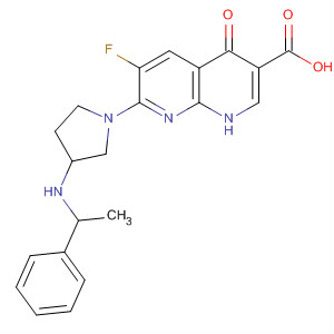635307-57-2  1,8-Naphthyridine-3-carboxylic acid,6-fluoro-1,4-dihydro-4-oxo-7-[3-[(1-phenylethyl)amino]-1-pyrrolidinyl]-