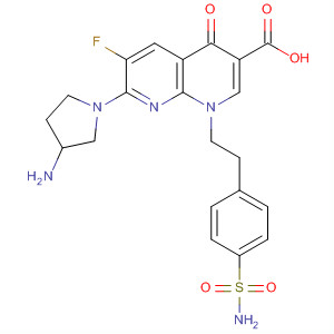 635307-64-1  1,8-Naphthyridine-3-carboxylic acid,7-(3-amino-1-pyrrolidinyl)-1-[2-[4-(aminosulfonyl)phenyl]ethyl]-6-fluoro-1,4-dihydro-4-oxo-