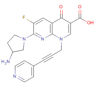 635307-65-2  1,8-Naphthyridine-3-carboxylic acid,7-(3-amino-1-pyrrolidinyl)-6-fluoro-1,4-dihydro-4-oxo-1-[3-(4-pyridinyl)-2-propynyl]-