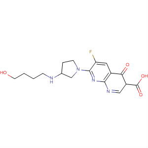 635307-75-4  1,8-Naphthyridine-3-carboxylic acid,6-fluoro-1,4-dihydro-7-[3-[(4-hydroxybutyl)amino]-1-pyrrolidinyl]-4-oxo-