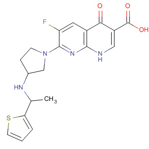 635307-79-8  1,8-Naphthyridine-3-carboxylic acid,6-fluoro-1,4-dihydro-4-oxo-7-[3-[[1-(2-thienyl)ethyl]amino]-1-pyrrolidinyl]-