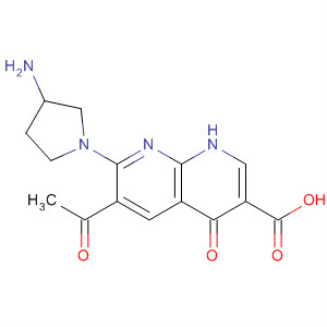 635307-98-1  1,8-Naphthyridine-3-carboxylic acid,6-acetyl-7-(3-amino-1-pyrrolidinyl)-1,4-dihydro-4-oxo- 635307-98-1  1,8-Naphthyridine-3-carboxylic acid,6-acetyl-7-(3-amino-1-pyrrolidinyl)-1,4-dihydro-4-oxo-