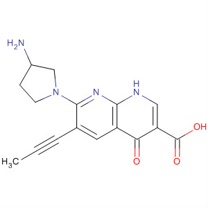 635308-05-3  1,8-Naphthyridine-3-carboxylic acid,7-(3-amino-1-pyrrolidinyl)-1,4-dihydro-4-oxo-6-(1-propynyl)- 635308-05-3  1,8-Naphthyridine-3-carboxylic acid,7-(3-amino-1-pyrrolidinyl)-1,4-dihydro-4-oxo-6-(1-propynyl)-