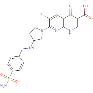 635308-08-6  1,8-Naphthyridine-3-carboxylic acid,7-[3-[[[4-(aminosulfonyl)phenyl]methyl]amino]-1-pyrrolidinyl]-6-fluoro-1,4-dihydro-4-oxo-