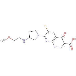 635308-30-4  1,8-Naphthyridine-3-carboxylic acid,6-fluoro-1,4-dihydro-7-[3-[(2-methoxyethyl)amino]-1-pyrrolidinyl]-4-oxo-