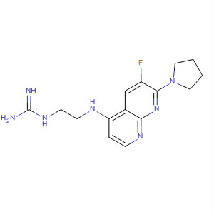 635308-35-9  Guanidine,[2-[[6-fluoro-7-(1-pyrrolidinyl)-1,8-naphthyridin-4-yl]amino]ethyl]-