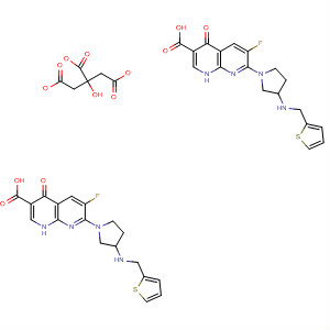 635308-54-2  1,8-Naphthyridine-3-carboxylic acid,6-fluoro-1,4-dihydro-4-oxo-7-[3-[(2-thienylmethyl)amino]-1-pyrrolidinyl]-,2-hydroxy-1,2,3-propanetricarboxylate (2:1)