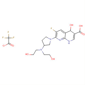 635308-57-5  1,8-Naphthyridine-3-carboxylic acid,7-[3-[bis(2-hydroxyethyl)amino]-1-pyrrolidinyl]-6-fluoro-1,4-dihydro-4-oxo-, mono(trifluoroacetate) (salt)