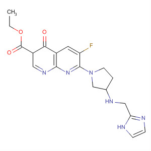 635308-67-7  1,8-Naphthyridine-3-carboxylic acid,6-fluoro-1,4-dihydro-7-[3-[(1H-imidazol-2-ylmethyl)amino]-1-pyrrolidinyl]-4-oxo-, ethyl ester