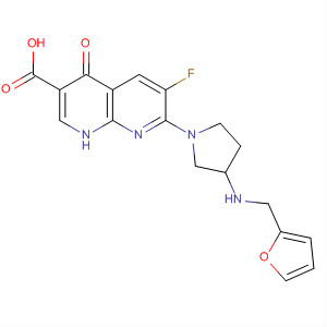 635308-75-7  1,8-Naphthyridine-3-carboxylic acid,6-fluoro-7-[3-[(2-furanylmethyl)amino]-1-pyrrolidinyl]-1,4-dihydro-4-oxo-