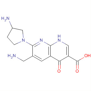 635308-77-9  1,8-Naphthyridine-3-carboxylic acid,6-(aminomethyl)-7-(3-amino-1-pyrrolidinyl)-1,4-dihydro-4-oxo- 635308-77-9  1,8-Naphthyridine-3-carboxylic acid,6-(aminomethyl)-7-(3-amino-1-pyrrolidinyl)-1,4-dihydro-4-oxo-