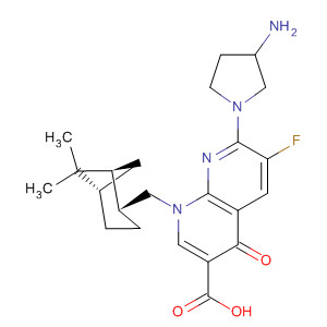 635309-22-7  1,8-Naphthyridine-3-carboxylic acid,7-(3-amino-1-pyrrolidinyl)-1-[[(1S,2R,5S)-6,6-dimethylbicyclo[3.1.1]hept-2-yl]methyl]-6-fluoro-1,4-dihydro-4-oxo-