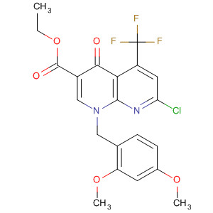 635309-27-2  1,8-Naphthyridine-3-carboxylic acid,7-chloro-1-[(2,4-dimethoxyphenyl)methyl]-1,4-dihydro-4-oxo-5-(trifluoromethyl)-, ethyl ester