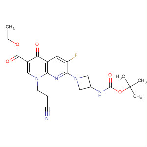 635309-32-9  1,8-Naphthyridine-3-carboxylic acid,1-(2-cyanoethyl)-7-[3-[[(1,1-dimethylethoxy)carbonyl]amino]-1-azetidinyl]-6-fluoro-1,4-dihydro-4-oxo-, ethyl ester
