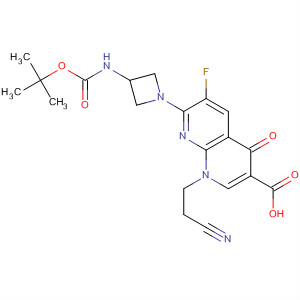 635309-33-0  1,8-Naphthyridine-3-carboxylic acid,1-(2-cyanoethyl)-7-[3-[[(1,1-dimethylethoxy)carbonyl]amino]-1-azetidinyl]-6-fluoro-1,4-dihydro-4-oxo-