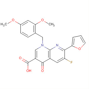 635309-35-2  1,8-Naphthyridine-3-carboxylic acid,1-[(2,4-dimethoxyphenyl)methyl]-6-fluoro-7-(2-furanyl)-1,4-dihydro-4-oxo-