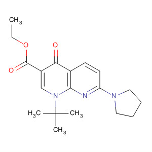 635309-47-6  1,8-Naphthyridine-3-carboxylic acid,1-(1,1-dimethylethyl)-1,4-dihydro-4-oxo-7-(1-pyrrolidinyl)-, ethyl ester 635309-47-6  1,8-Naphthyridine-3-carboxylic acid,1-(1,1-dimethylethyl)-1,4-dihydro-4-oxo-7-(1-pyrrolidinyl)-, ethyl ester