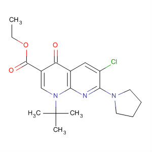 635309-51-2  1,8-Naphthyridine-3-carboxylic acid,6-chloro-1-(1,1-dimethylethyl)-1,4-dihydro-4-oxo-7-(1-pyrrolidinyl)-, ethylester 635309-51-2  1,8-Naphthyridine-3-carboxylic acid,6-chloro-1-(1,1-dimethylethyl)-1,4-dihydro-4-oxo-7-(1-pyrrolidinyl)-, ethylester