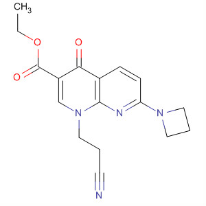 635309-54-5  1,8-Naphthyridine-3-carboxylic acid,7-(1-azetidinyl)-1-(2-cyanoethyl)-1,4-dihydro-4-oxo-, ethyl ester 635309-54-5  1,8-Naphthyridine-3-carboxylic acid,7-(1-azetidinyl)-1-(2-cyanoethyl)-1,4-dihydro-4-oxo-, ethyl ester