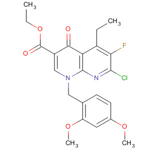 635309-58-9  1,8-Naphthyridine-3-carboxylic acid,7-chloro-1-[(2,4-dimethoxyphenyl)methyl]-5-ethyl-6-fluoro-1,4-dihydro-4-oxo-, ethyl ester