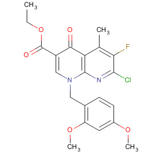 635309-59-0  1,8-Naphthyridine-3-carboxylic acid,7-chloro-1-[(2,4-dimethoxyphenyl)methyl]-6-fluoro-1,4-dihydro-5-methyl-4-oxo-, ethyl ester