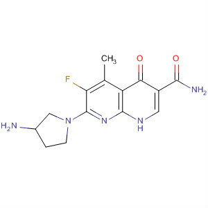 635309-67-0  1,8-Naphthyridine-3-carboxamide,7-(3-amino-1-pyrrolidinyl)-6-fluoro-1,4-dihydro-5-methyl-4-oxo-