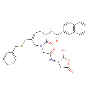 635706-33-1  1H-Azepine-1-acetamide,2,3,4,7-tetrahydro-3-[(2-naphthalenylcarbonyl)amino]-2-oxo-6-[[(phenylmethyl)thio]methyl]-N-[(3S)-tetrahydro-2-hydroxy-5-oxo-3-furanyl]-, (3S)-