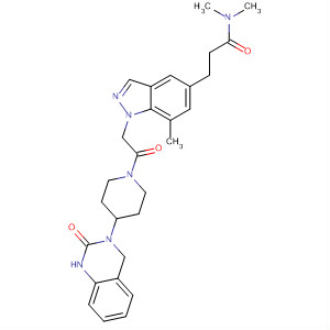 635711-11-4  1H-Indazole-5-propanamide,a-[2-[4-(1,4-dihydro-2-oxo-3(2H)-quinazolinyl)-1-piperidinyl]-2-oxoethyl]-N,N,7-trimethyl-