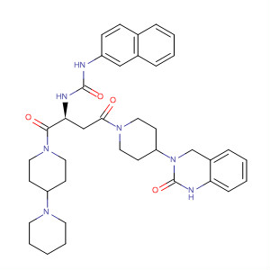 635711-71-6  1,4'-Bipiperidine,1'-[(2S)-4-[4-(1,4-dihydro-2-oxo-3(2H)-quinazolinyl)-1-piperidinyl]-2-[[(2-naphthalenylamino)carbonyl]amino]-1,4-dioxobutyl]-