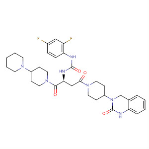 635711-93-2  1,4'-Bipiperidine,1'-[(2S)-2-[[[(2,4-difluorophenyl)amino]carbonyl]amino]-4-[4-(1,4-dihydro-2-oxo-3(2H)-quinazolinyl)-1-piperidinyl]-1,4-dioxobutyl]-