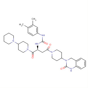 635711-95-4  1,4'-Bipiperidine,1'-[(2S)-4-[4-(1,4-dihydro-2-oxo-3(2H)-quinazolinyl)-1-piperidinyl]-2-[[[(3,4-dimethylphenyl)amino]carbonyl]amino]-1,4-dioxobutyl]-